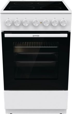 Электрическая плита Gorenje GEC5B41WG, стеклокерамика, без крышки, белый