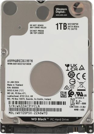 1ТБ Жесткий диск WD Black WD10SPSX,  SATA III,  2.5",  7200об/мин