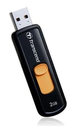 Флешка USB Transcend Jetflash 500 2ГБ, USB2.0, черный и оранжевый [ts2gjf500]