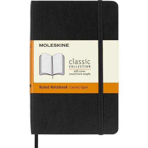 Блокнот Moleskine Classic Soft, 192стр, в линейку, мягкая обложка, черный [qp611]