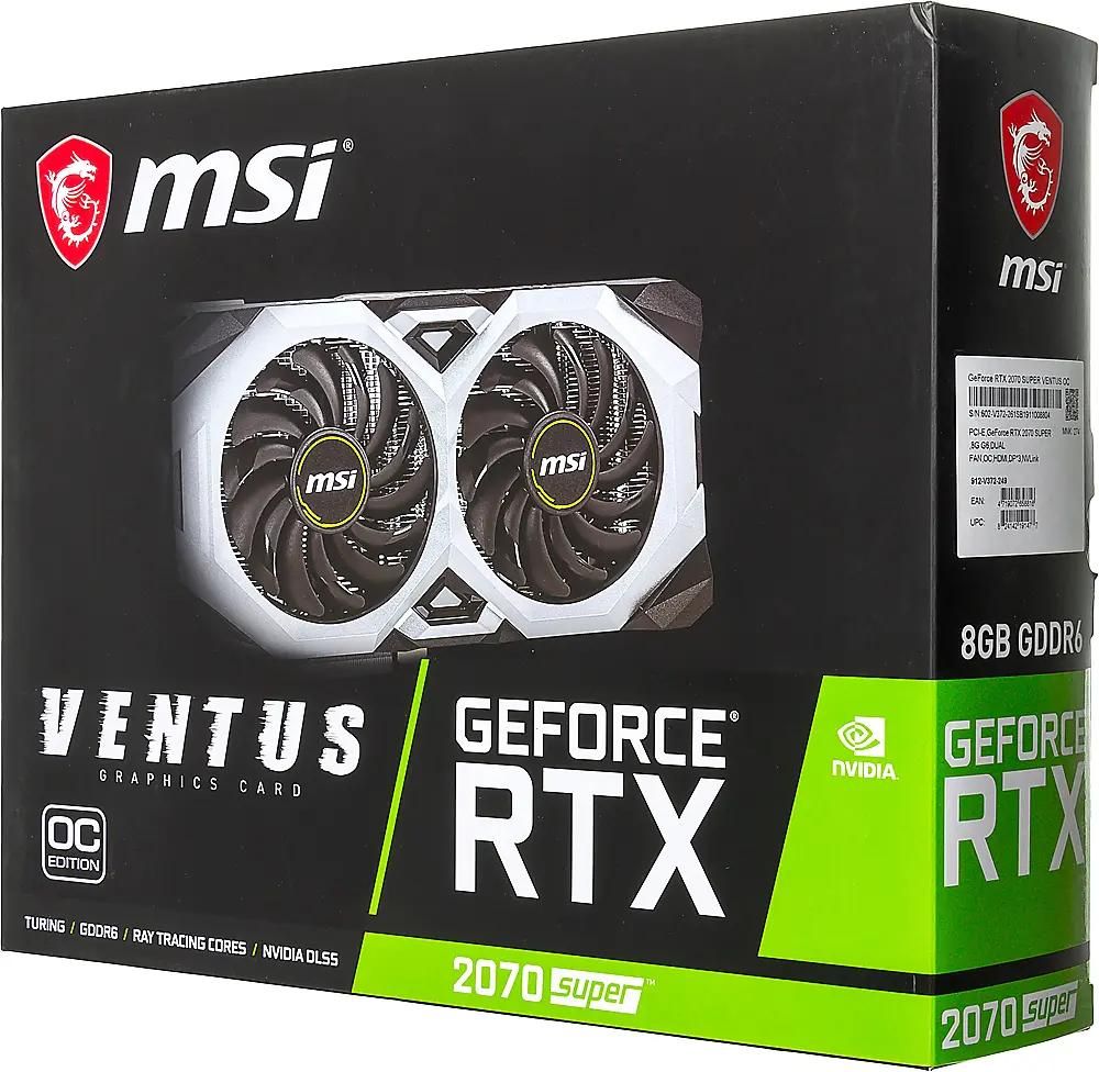MSI NVIDIA GeForce RTX 2070SUPER RTX 2070 SUPER VENTUS OC 8 GDDR6 OC Ret 1161318