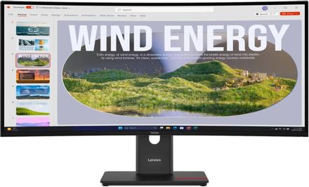 34" Монитор Lenovo ThinkVision T34wd-40,  3440x1440,  VA,  120Гц,  1хHDMI,  1хDP,  изогнутый, черный [64aegat1uk]