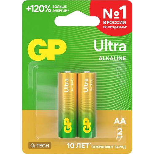AA Батарейка GP Ultra Alkaline 15AUA21-2CRSBC2, 2 шт.