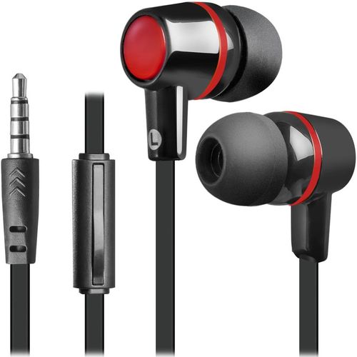 Наушники Defender Pulse 428, 3.5 мм, внутриканальные, черный/красный [63428]