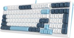 Клавиатура A4TECH Fstyler FS300, проводная, механическая, белый/синий