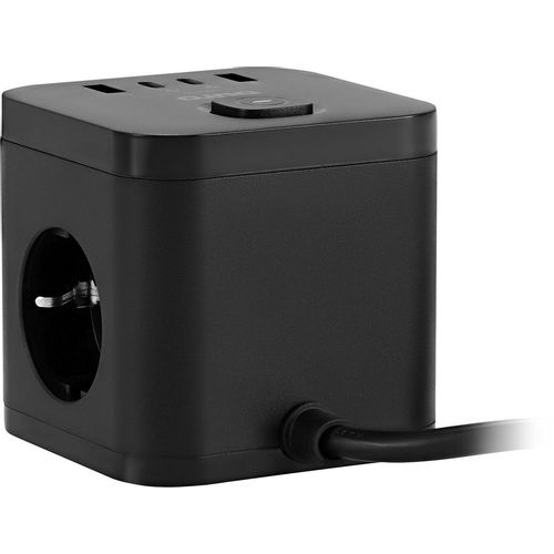 Сетевой удлинитель Buro BU-PC3.1UС-Plus-B, 1.5м, черный