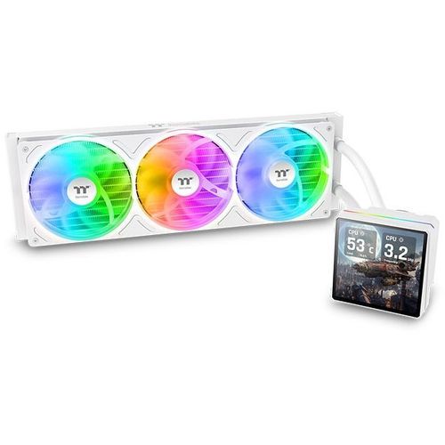 Система водяного охлаждения Thermaltake TH360 V3 Ultra Snow, LCD, 4-pin, ARGB, 120мм, белый, retail [cl-w476-pl12sw-a]