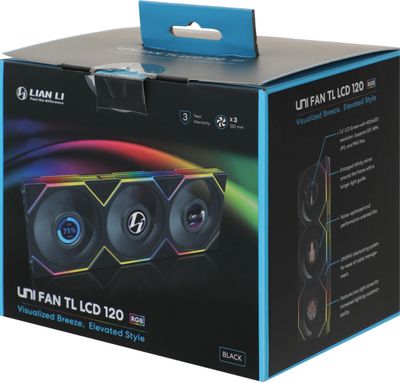 Вентилятор Lian Li Uni Fan TL 120 LCD 3шт, 120мм, 7-pin, 1900об