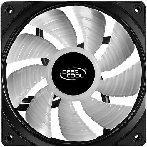 Вентилятор DeepCool RF 120 120мм, 4-pin, 1500об/мин, 18 - 27 дБ, RGB, черный, Ret [dp-frgb-rf120-1c]