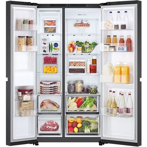 Холодильник двухкамерный LG GC-B257KBHW Side by Side, инверторный, черный