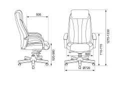 Кресло руководителя Бюрократ T-9922Walnut, кожа, до 200кг, черный