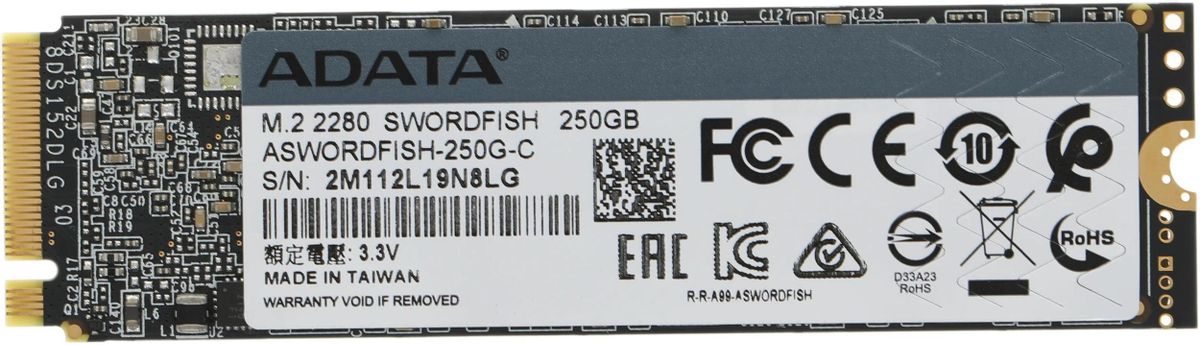 SSD A Data Swordfish ASWORDFISH 250G C 250 M.2 2280 PCIe 3.0 x4 NVMe M.2 1390291