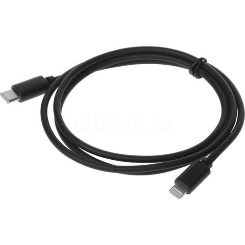 Кабель Buro Lightning (m) — USB Type-C (m), 1м, 3A, черный [pd18w]