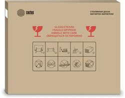 Доска стеклянная Cactus Сквозное крепление CS-GBD-90X120-WT-TM белый 90x120см