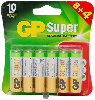 AA Батарейка GP Super Alkaline 15A LR6, 12 шт. – купить в Ситилинк ...