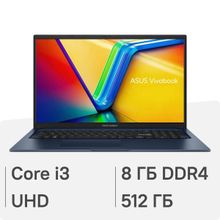 Изображение товара Ноутбук ASUS Vivobook 17 X1704VA-AU639 17.3 IPS i3 8ГБ 512ГБ SSD без OS синий