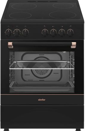 Электрическая плита Simfer F66VL09025, стеклокерамика, без крышки, антрацит