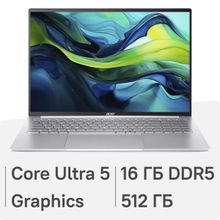 Изображение товара Ноутбук Acer Swift Lite SFL16-51M-54BL 16 IPS 8 ядер 16ГБ SSD Wi-Fi Bluetooth Windows absence