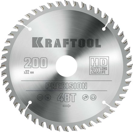 Пильный диск Kraftool 36952-200-32, 200мм, 32мм, по дереву