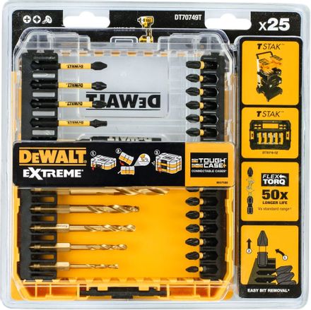 Набор бит и сверл DeWALT DT70749T-QZ,  по металлу,  25шт