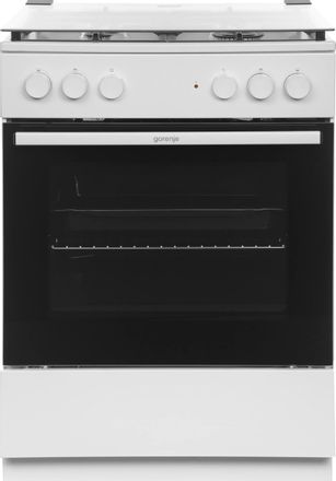 Газовая плита Gorenje GK6A20WF,  электрическая духовка,  стеклянная крышка,  чугун, белый