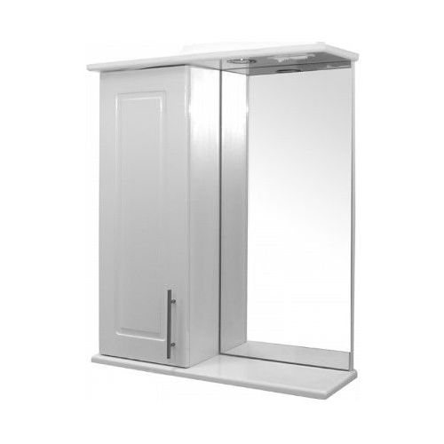Шкаф MIXLINE Мираж 60 правый с подсветкой, с зеркалом, подвесной, 600х730х220 мм, белый [524724] MIXLINE
