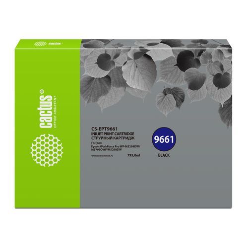 Картридж Cactus CS-EPT9661, T9661, черный пигментный / CS-EPT9661