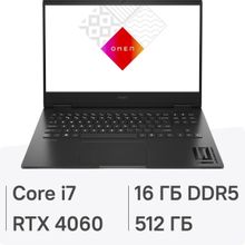 Изображение товара Игровой ноутбук HP Omen 16-wd0017ci 16.1 IPS i7 RTX 4060 16GB SSD FreeDOS черный