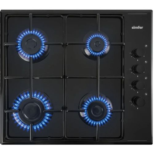 Газовая варочная панель Simfer H60Q40B440, 4 конфорки, эмалированная сталь, черный