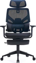 Кресло Cactus Cs-Chr-Mc01, сетка/ткань, до 120кг,  черный/синий