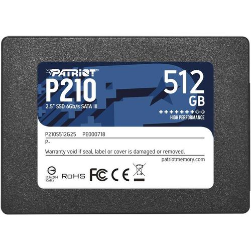 512ГБ SSD накопитель Patriot P210 P210S512G25 2.5", SATA III, SATA
