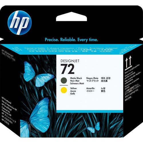 Печатающая головка HP 72 C9384A черный матовый/желтый для HP DJ T1100/T610/T1120/T1200/T1118