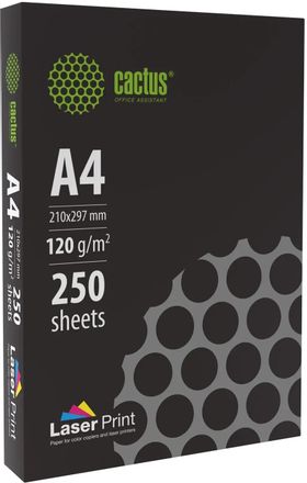 Бумага Cactus LaserPrint CS-LPA4120250, A4, для лазерной печати, 250л, 120г/м2, белый