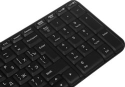 Комплект (клавиатура+мышь) Logitech MK220, заводское нанесение кириллицы, черный