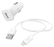 Изображение товара Автомобильное зарядное устройство HAMA H-183291 8-pin Lightning 5Вт 1А белое