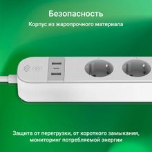 Умная розетка Digma DiPlug Strip 55 EU Wi-Fi белый