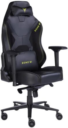 Кресло игровое ZONE 51 Armada, ткань/экокожа, до 150кг, мультиблок, регулируемые 4D подлокотники,  черный