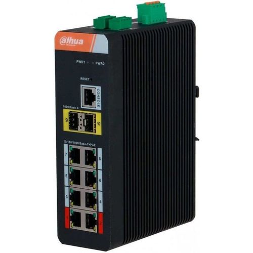 Коммутатор Dahua DH-IS4210-8GT-120, управляемый, 9 RJ-45, 10/100/1000 Мбит/с
