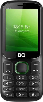 Сотовый телефон BQ Step L+ 2440, черный/зеленый – купить в Ситилинк ...
