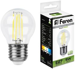 Лампа LED FERON E27, шар, 5Вт, одна шт.