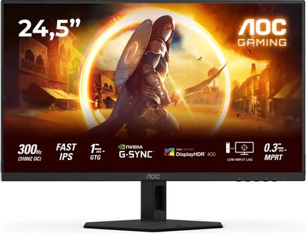 24.5" Монитор AOC 25G4SRE, 1920x1080, Fast IPS, 300Гц, 2хHDMI, 1хDP, черный