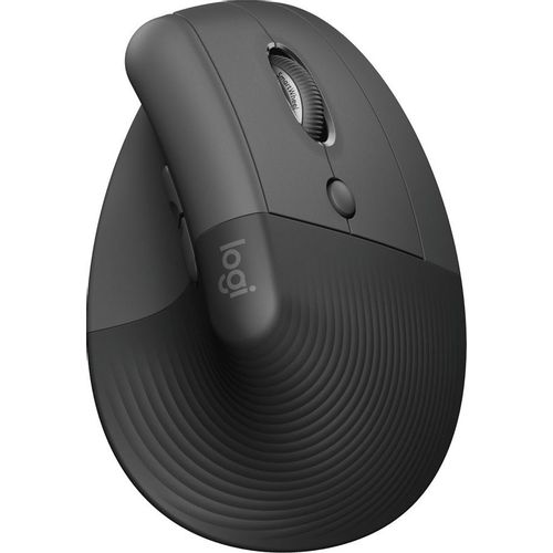 Мышь беспроводная Logitech Lift, Bluetooth/Радио, вертикальная, оптическая, USB, 4000dpi, графитовый [910-006479]