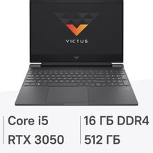 Изображение товара Ноутбук игровой HP Victus 15-fa1042ci 15.6", IPS, Intel Core i5 13500H 2.6ГГц, 12-ядерный, 16ГБ DDR4, 512ГБ SSD,  NVIDIA GeForce  RTX 3050 для ноутбуков - 6 ГБ, FreeDOS, серебристый [8f7j2ea]