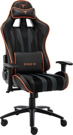 Кресло игровое ZONE 51 Gravity, экокожа/замшевая ткань, до 150кг, топ-ган, регулируемые 2D подлокотники,  черный