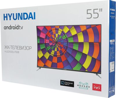 55" Телевизор Hyundai H-LED55EU7008, 4K Ultra HD, черный, СМАРТ ТВ ...