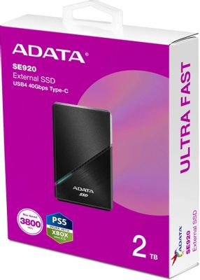 2ТБ Внешний диск SSD A-Data SE920, USB-C 4.0, запись - 3700МБ/с