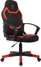 Изображение товара Игровое кресло ZOMBIE 100 на колесиках ткань экокожа черный красный