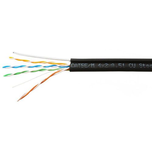 Кабель SKYNET CSP-UTP-4-CU-OUTR/100 UTP, кат.5E, 100м, 4 пары, медь, одножильный, черный