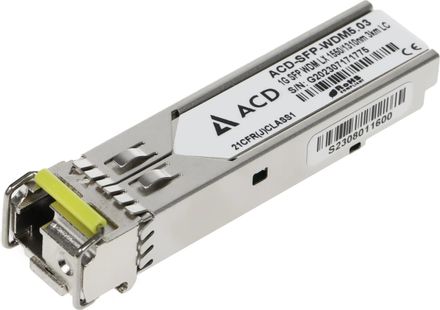 Трансивер ACD ACD-SFP-WDM5.03, оптич., SFP, LC Simplex, 1.25 Гбит/с, Тх: 1550нм, Rх: 1310нм, до 3км