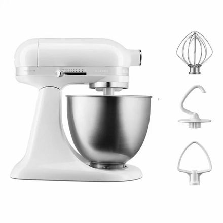 Миксер планетарный KitchenAid 5KSM3310XEWH, 250Вт, белый/серебристый